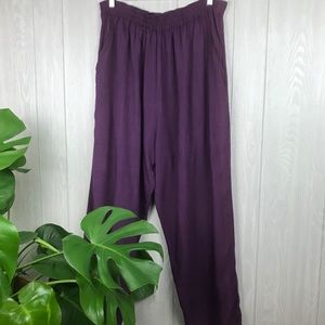 NWOT 90’s Vintage boho purple harem pants elastic high waist handmade old stock